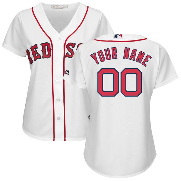 Women Boston Red Sox Majestic White Home Cool Base Custom MLB Jersey->customized mlb jersey->Custom Jersey